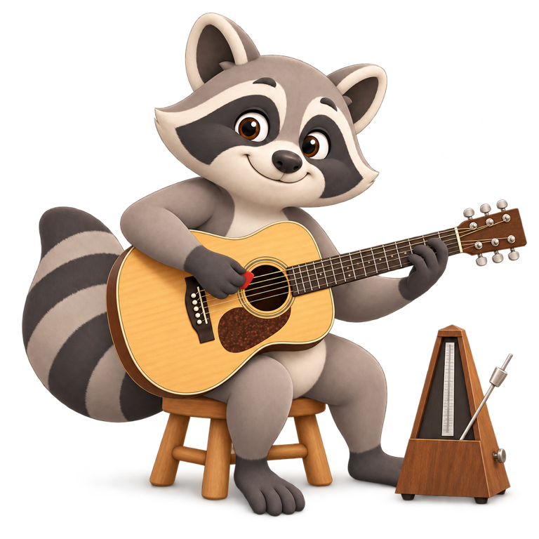 Rocco playing next to a metronome