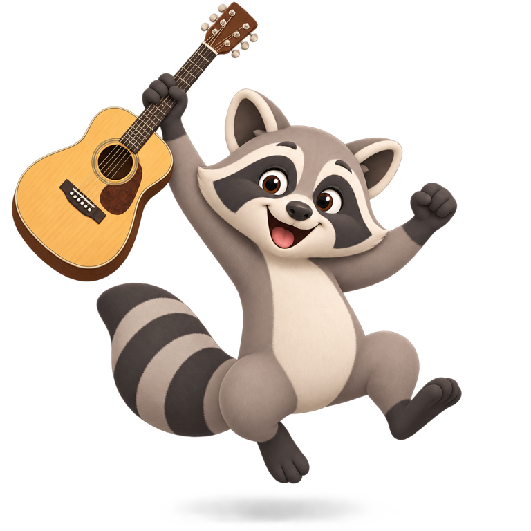 Rocco jumping with his guitar
